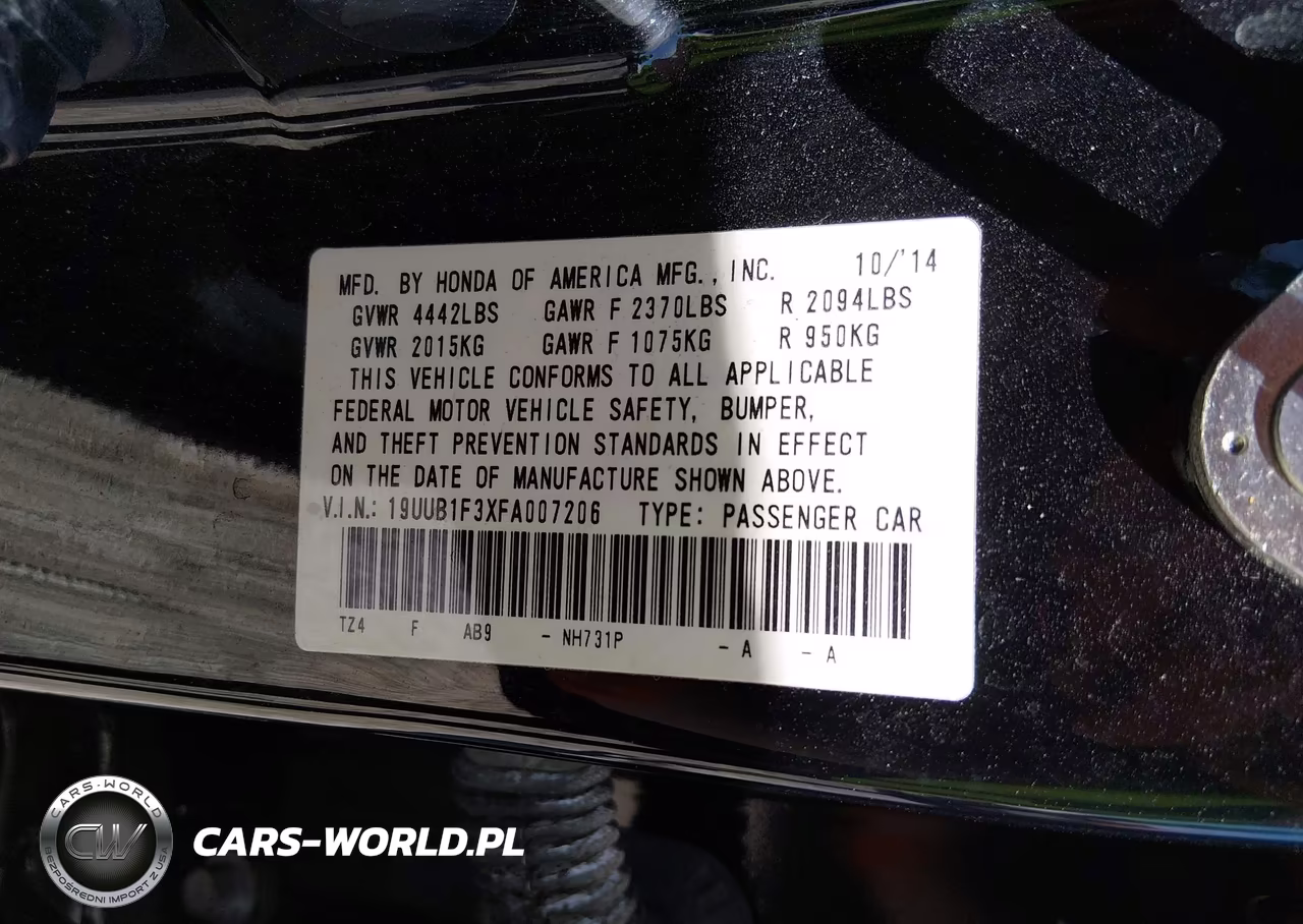 2015 Acura Tlx VIN:19UUB1F3XFA007206 - 9