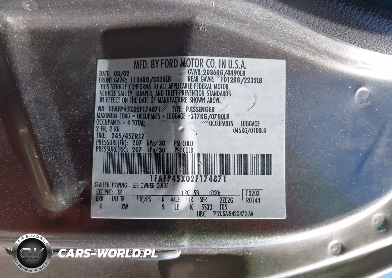 2002 Ford Mustang Gt VIN:1FAFP45X02F174871 - 9