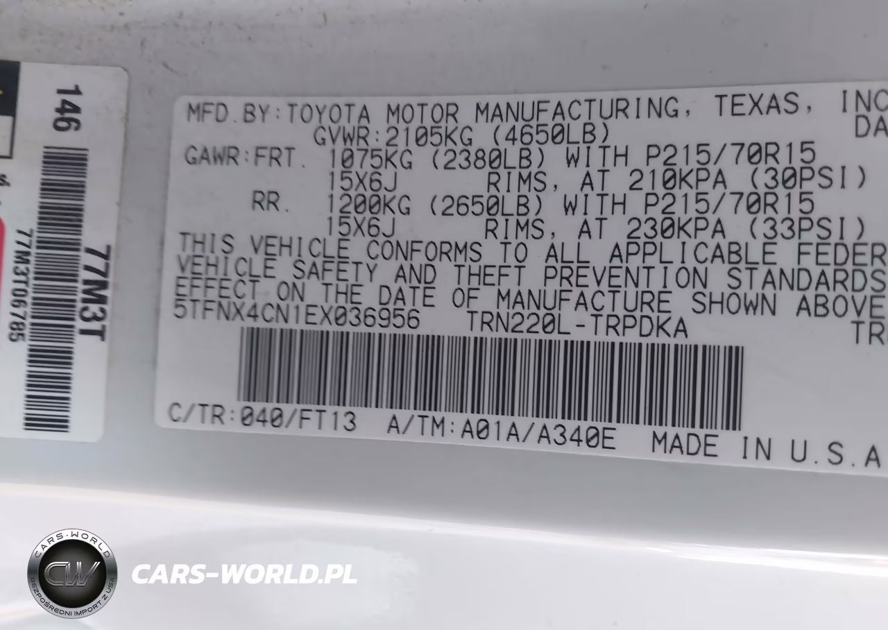 2014 Toyota Tacoma VIN:5TFNX4CN1EX036956 - 9