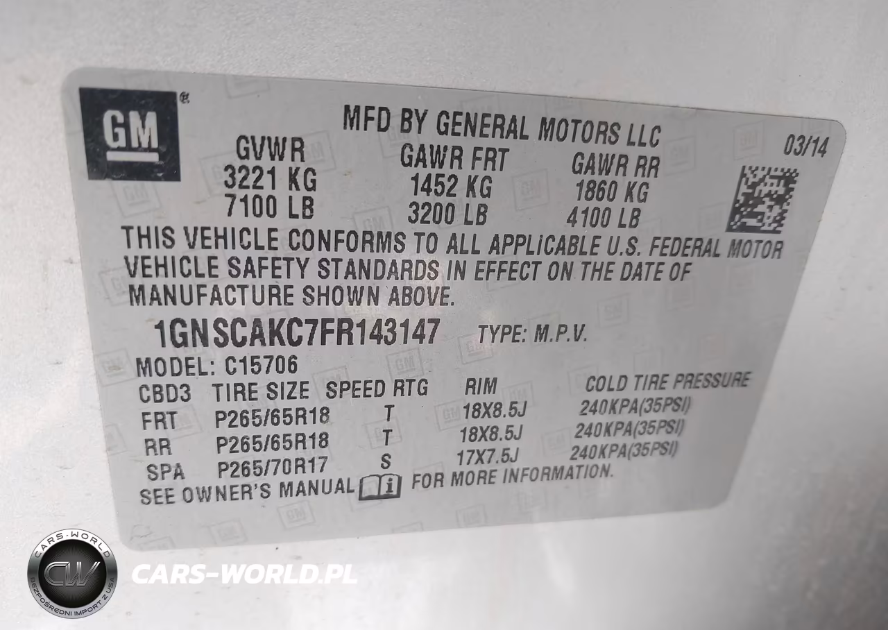 2015 Chevrolet Tahoe Ls VIN:1GNSCAKC7FR143147 - 9