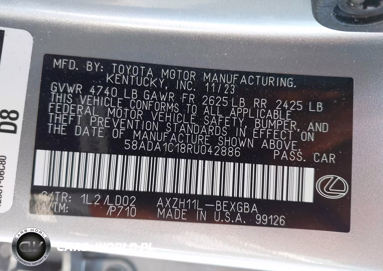 2024 Lexus Es 300H VIN:58ADA1C18RU042886 - 9
