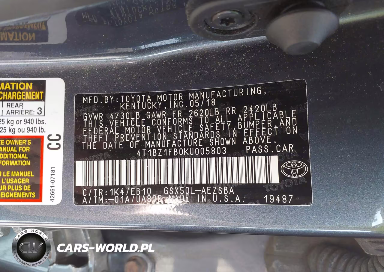 2019 Toyota Avalon Touring VIN:4T1BZ1FB0KU005803 - 9