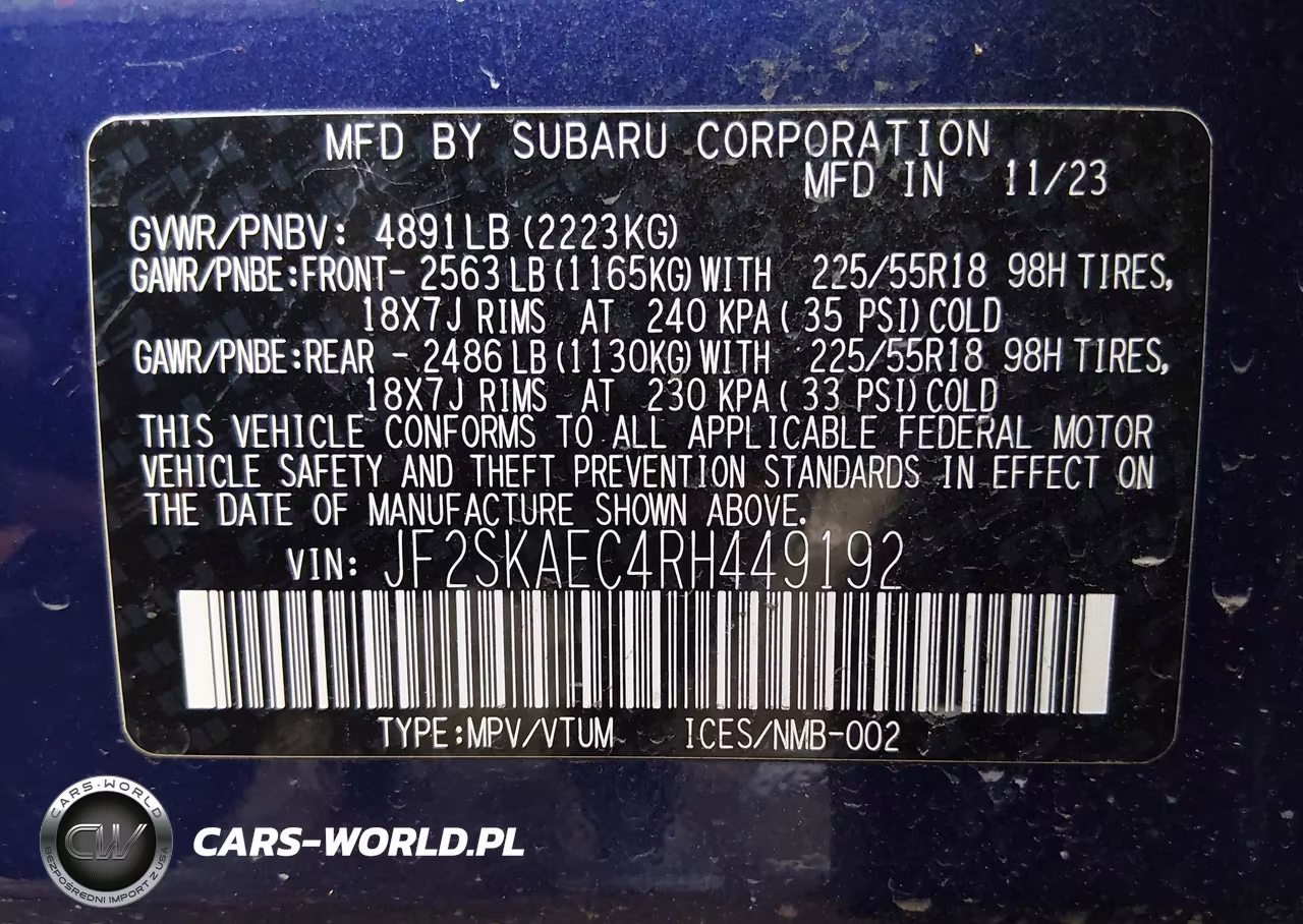 2024 Subaru Forester Sport VIN:JF2SKAEC4RH449192 - 9
