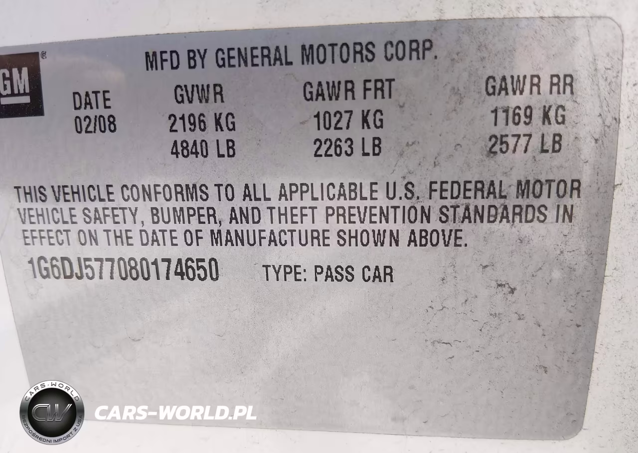 2008 Cadillac Cts Standard VIN:1G6DJ577080174650 - 9