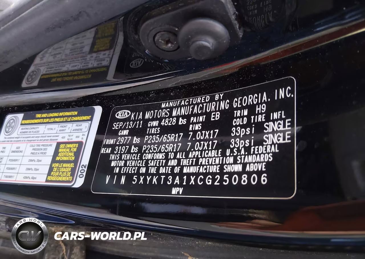 2012 Kia Sorento Lx VIN:5XYKT3A1XCG250806 - 9