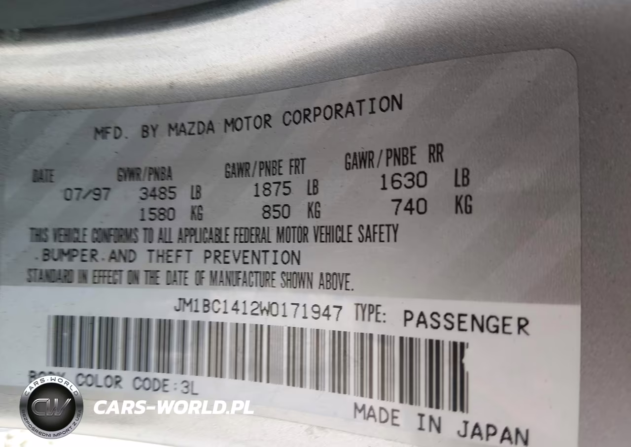 1998 Mazda Protege Dx-Lx VIN:JM1BC1412W0171947 - 9