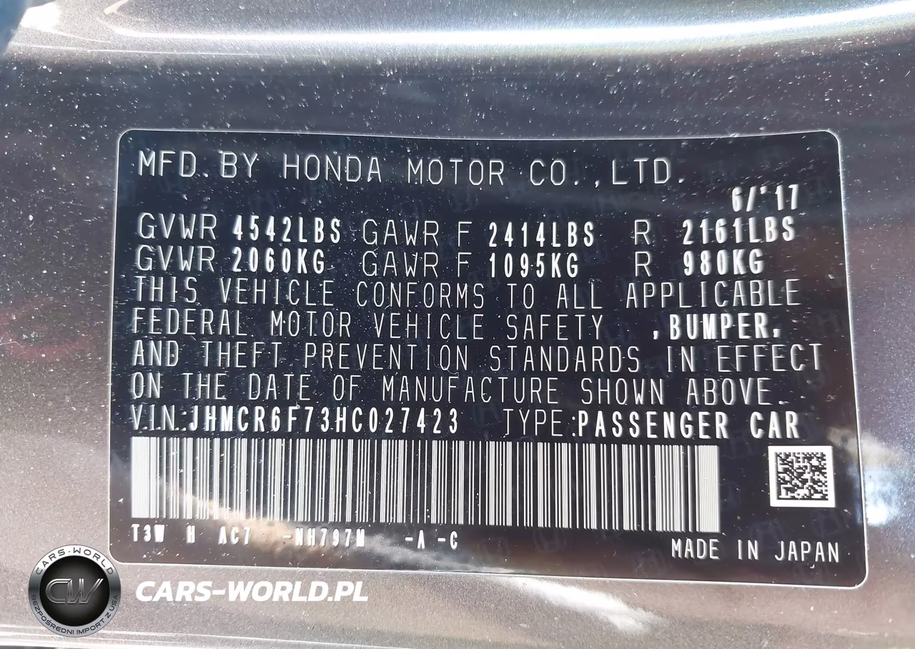 2017 Honda Accord Hybrid Touring VIN:JHMCR6F73HC027423 - 9