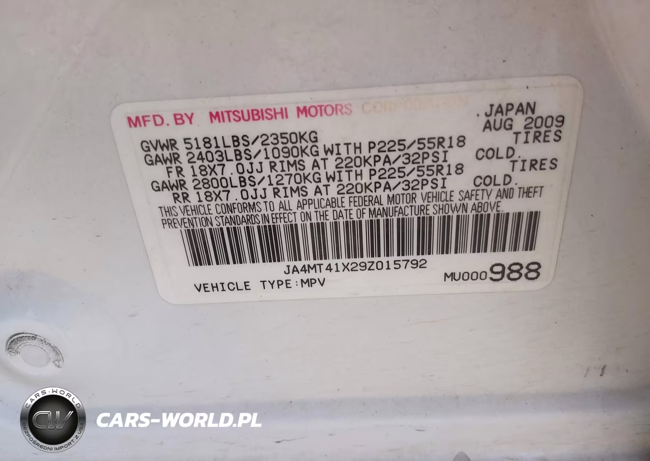 2009 Mitsubishi Outlander Xls VIN:JA4MT41X29Z015792 - 9