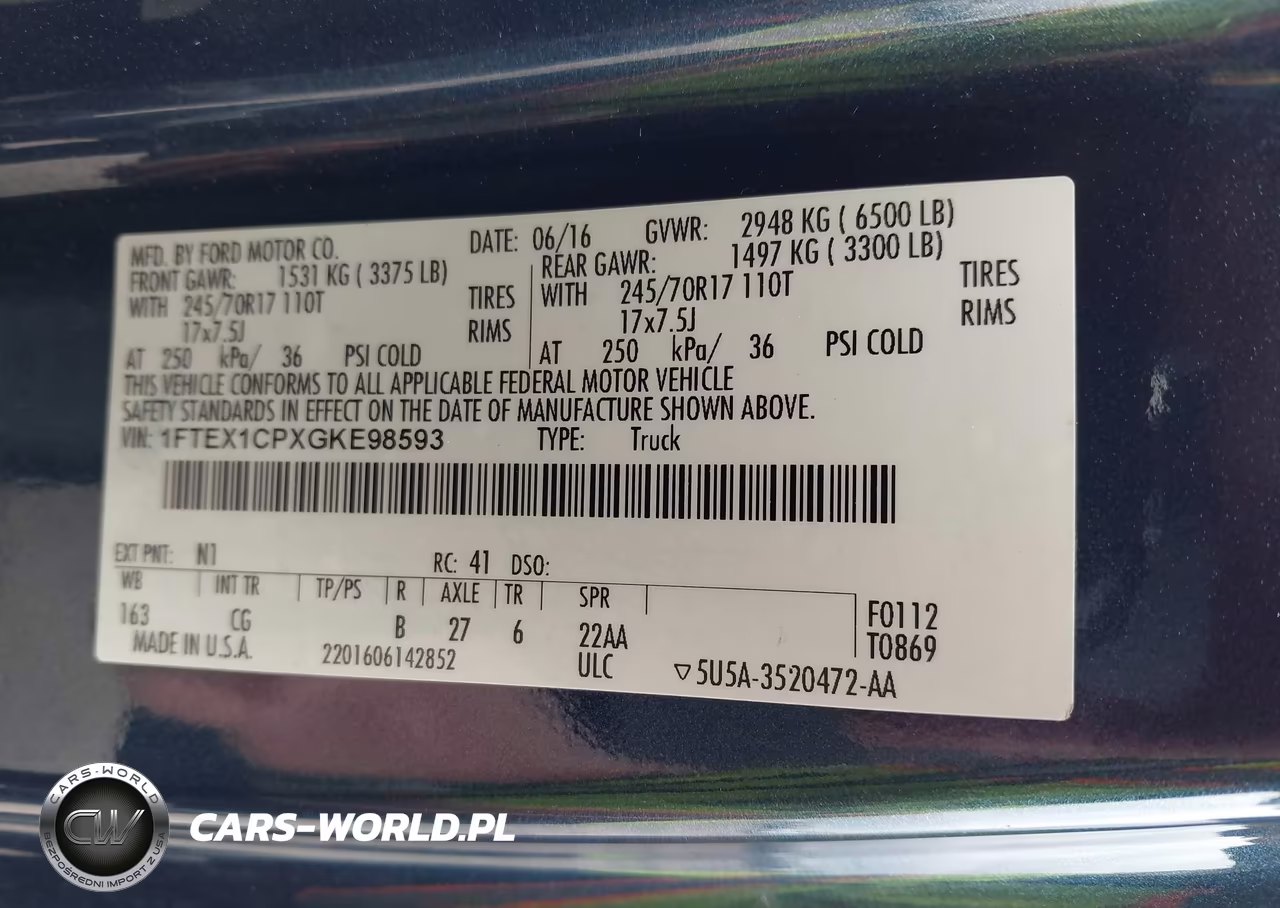 2016 Ford F-150 Xl VIN:1FTEX1CPXGKE98593 - 9