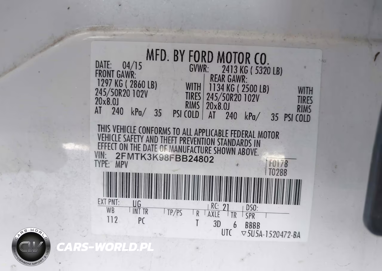 2015 Ford Edge Titanium VIN:2FMTK3K98FBB24802 - 9