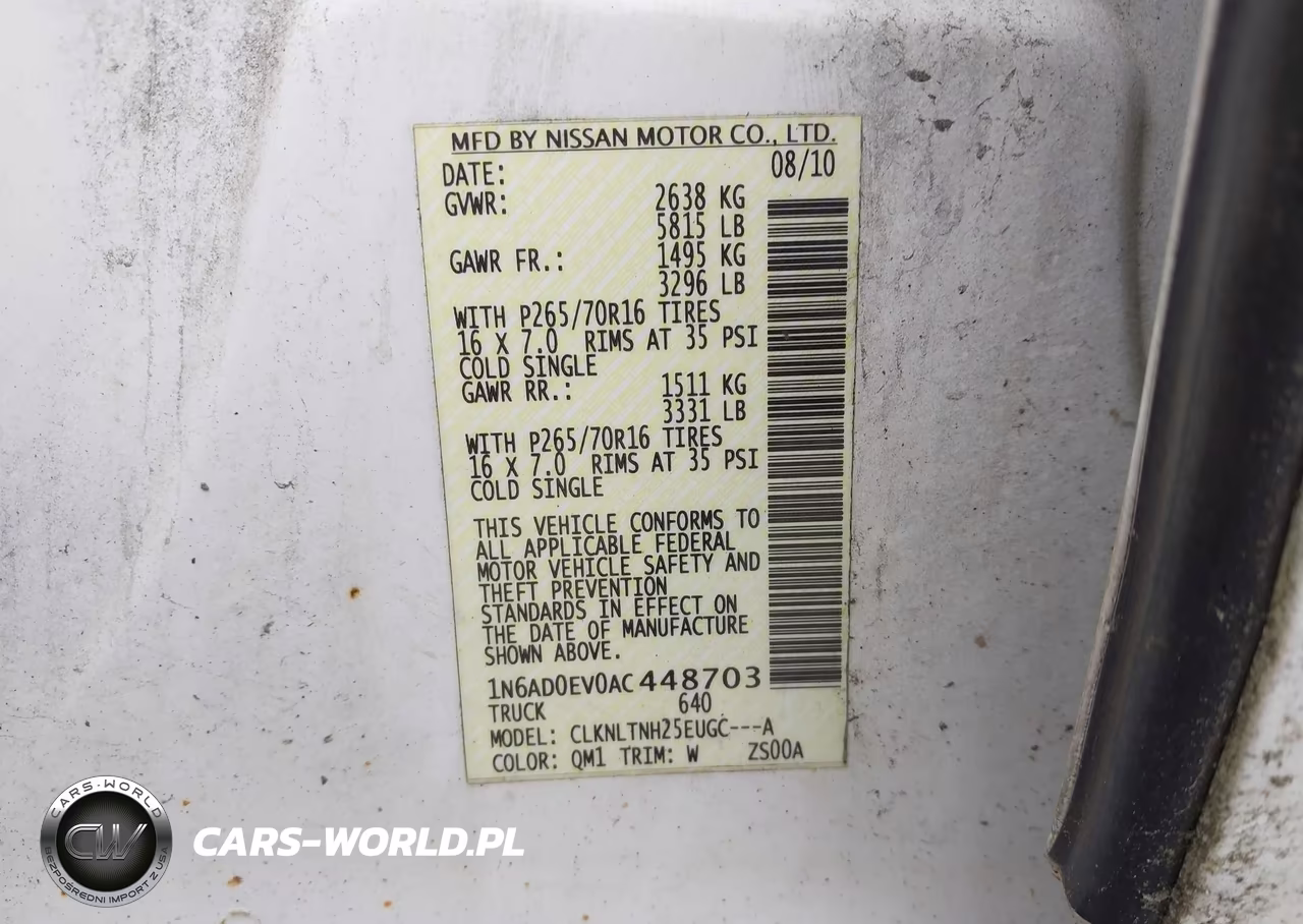 2010 Nissan Frontier Se VIN:1N6AD0EV0AC448703 - 9