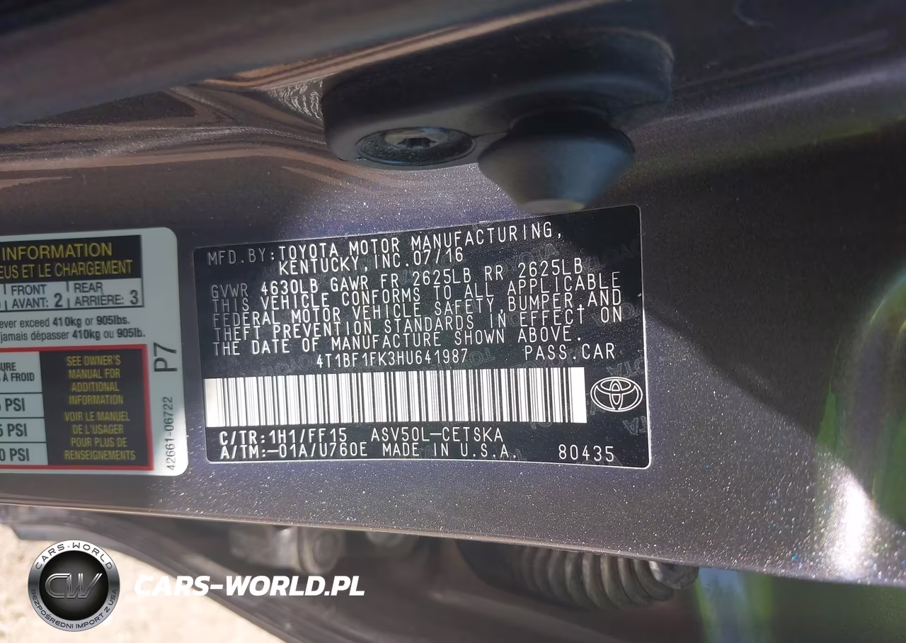 2017 Toyota Camry Se VIN:4T1BF1FK3HU641987 - 9