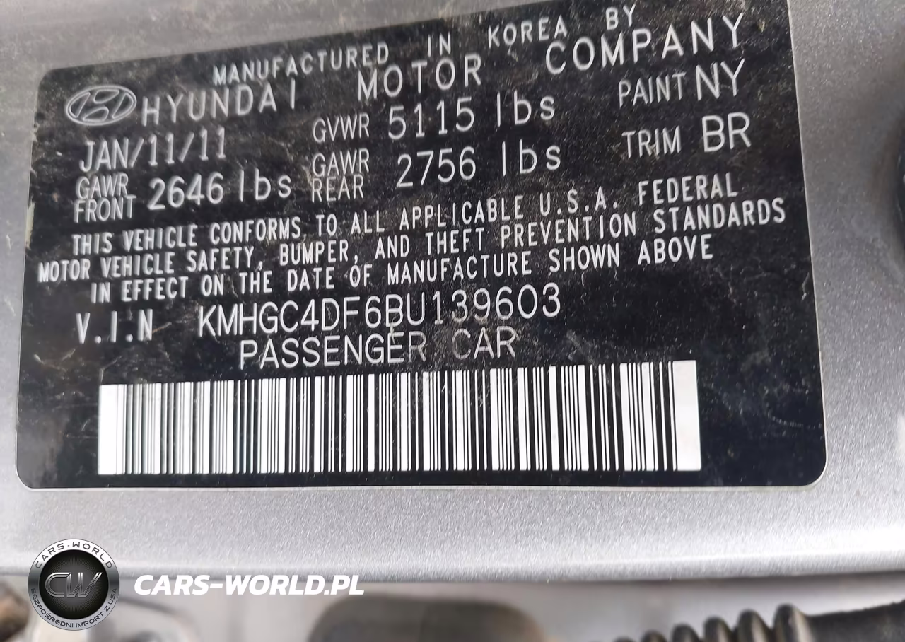2011 Hyundai Genesis 4.6 VIN:KMHGC4DF6BU139603 - 9
