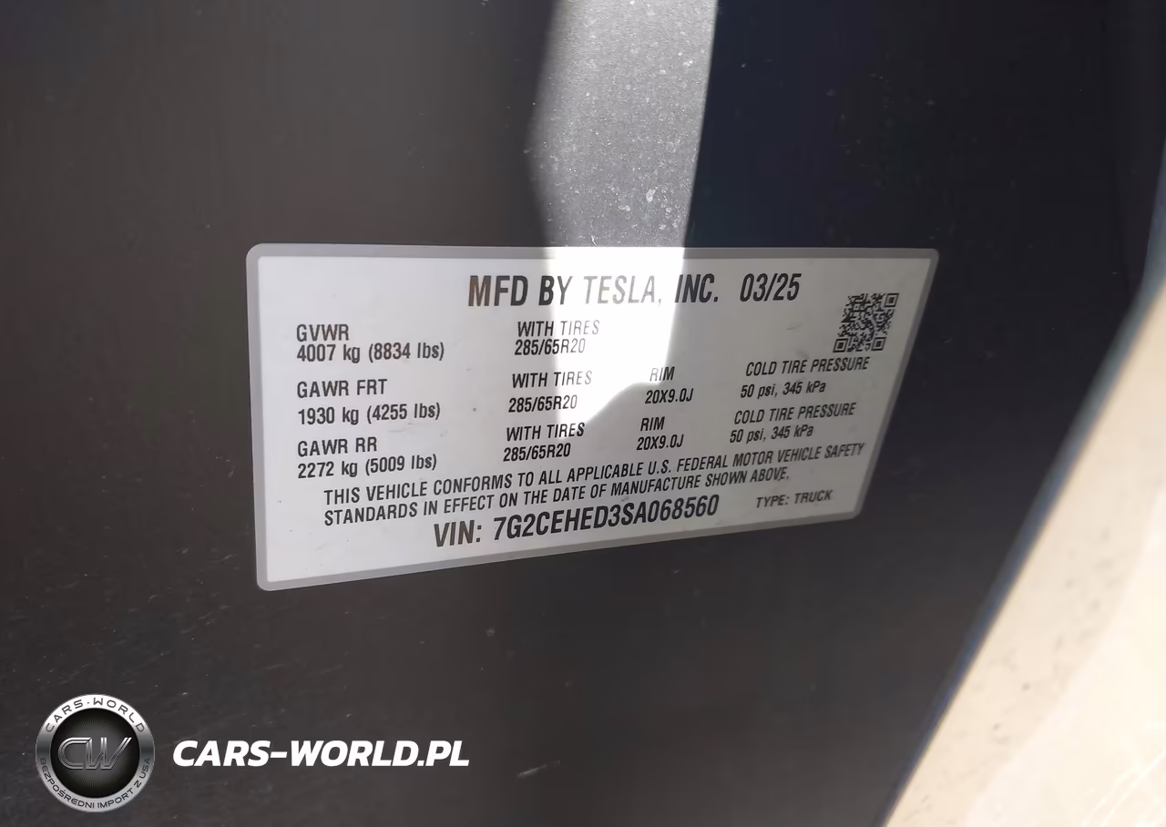 2025 Tesla Cybertruck All-Wheel Drive VIN:7G2CEHED3SA068560 - 9