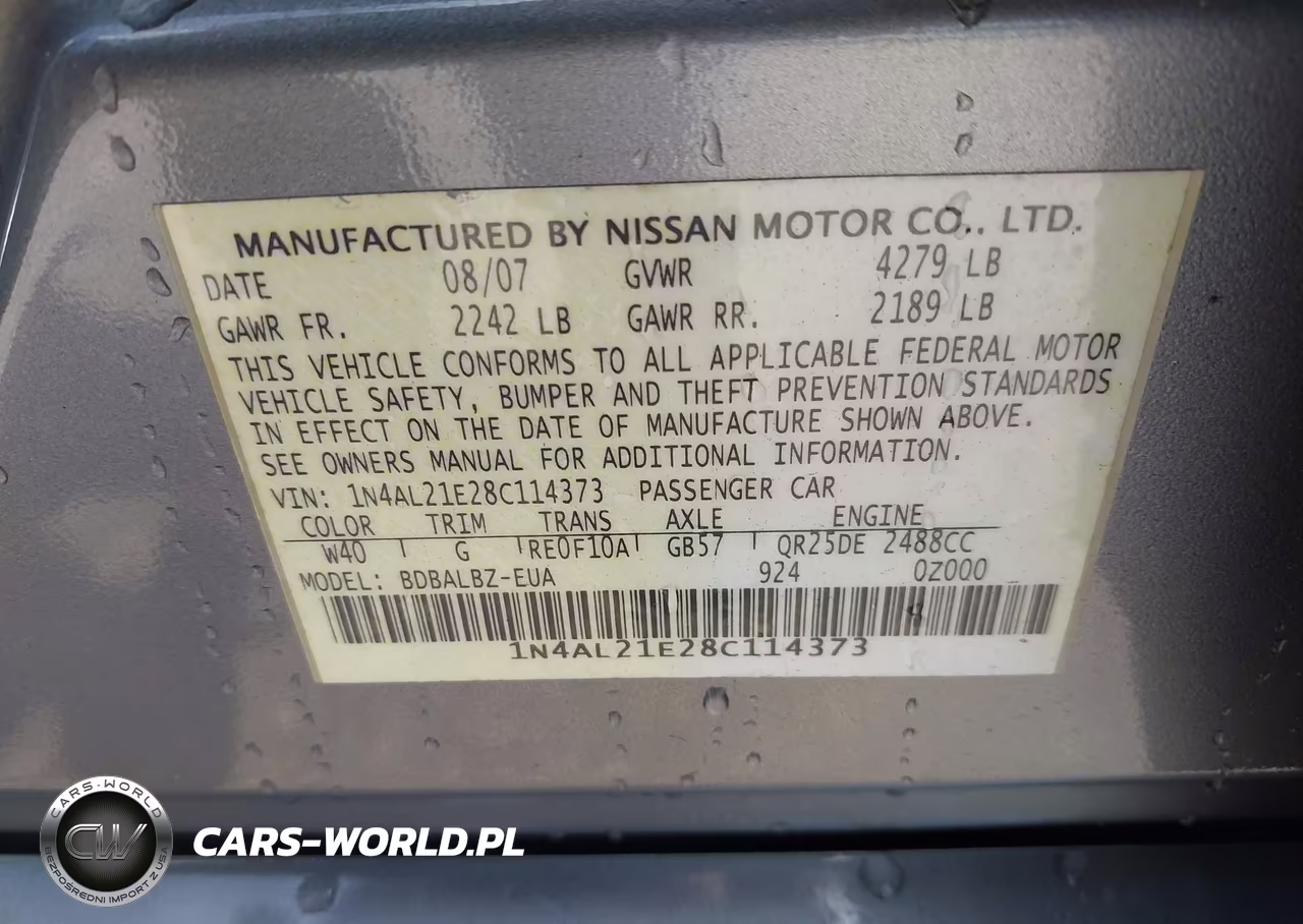 2008 Nissan Altima 2.5 S VIN:1N4AL21E28C114373 - 9