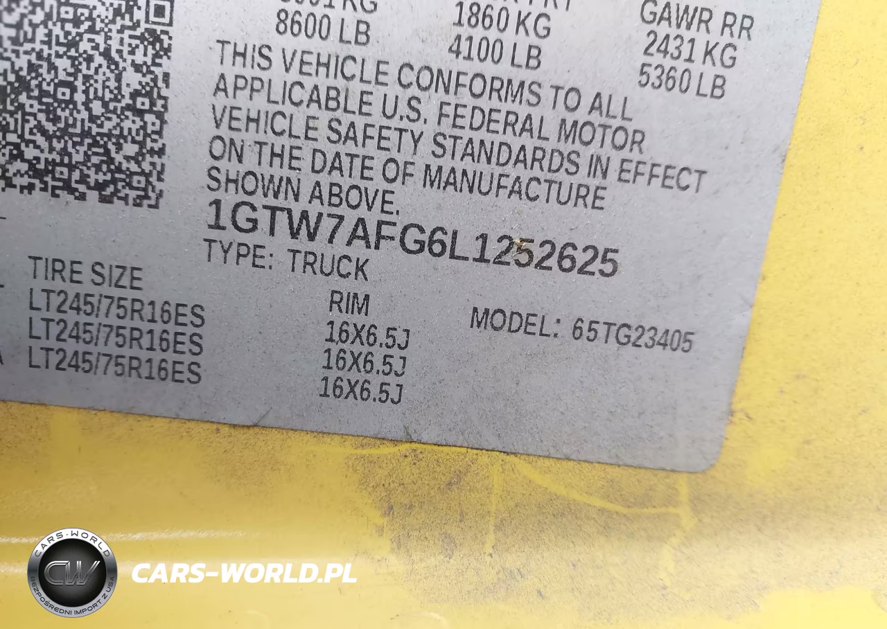2020 GMC Savana Cargo Rwd 2500 Regular Wheelbase Work Van VIN:1GTW7AFG6L1252625 - 9