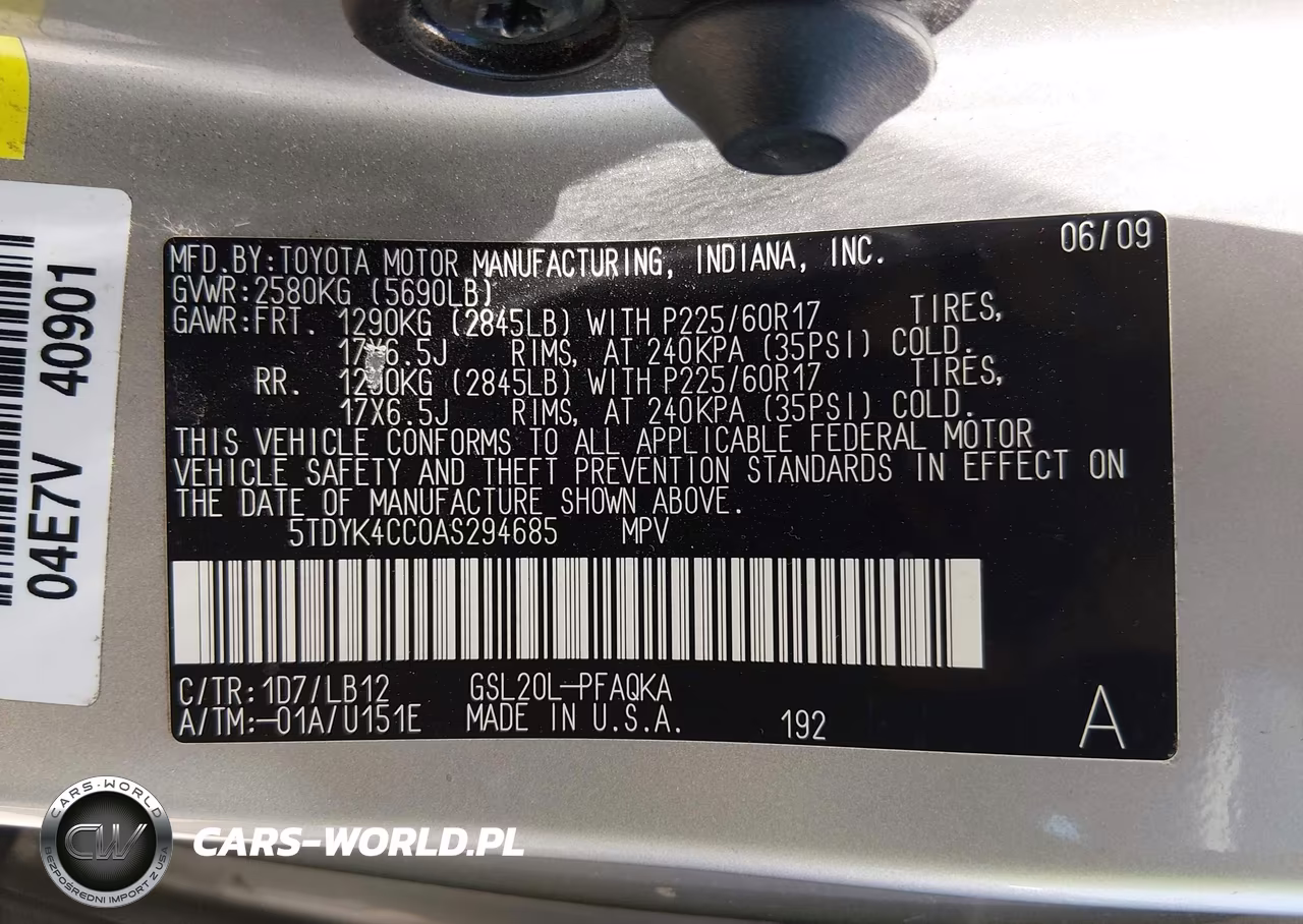 2010 Toyota Sienna Xle VIN:5TDYK4CC0AS294685 - 9