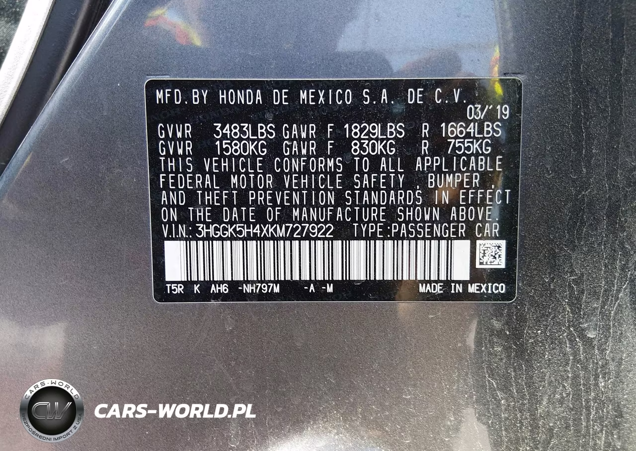 2019 Honda Fit Lx VIN:3HGGK5H4XKM727922 - 9