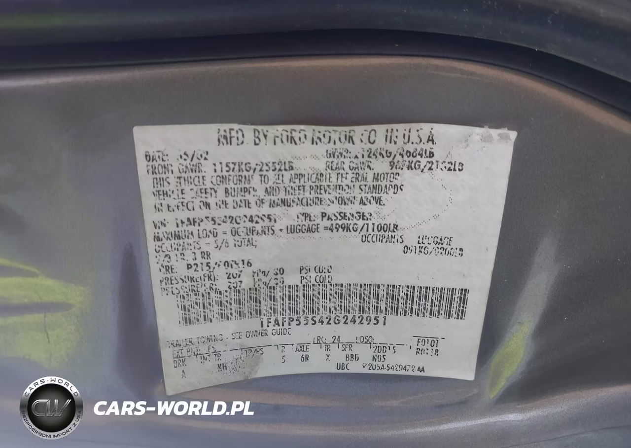 2002 Ford Taurus Ses VIN:1FAFP55S42G242951 - 9