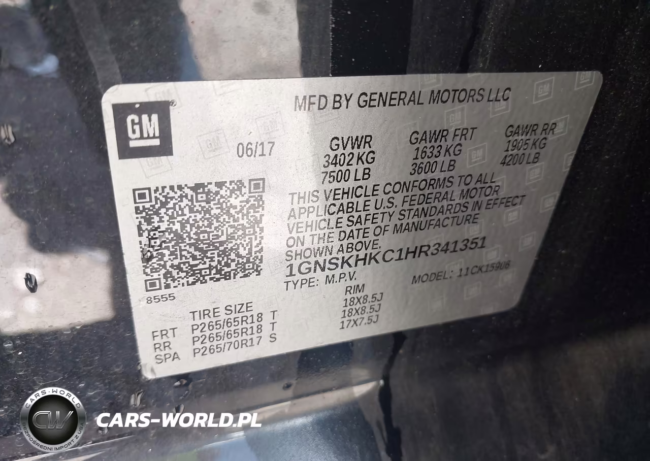 2017 Chevrolet Suburban Lt VIN:1GNSKHKC1HR341351 - 9