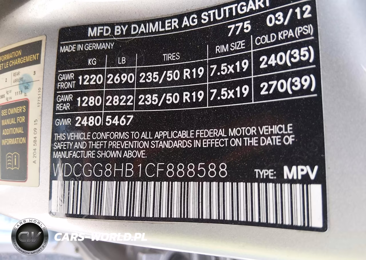 2012 Mercedes-Benz Glk 350 4Matic VIN:WDCGG8HB1CF888588 - 9