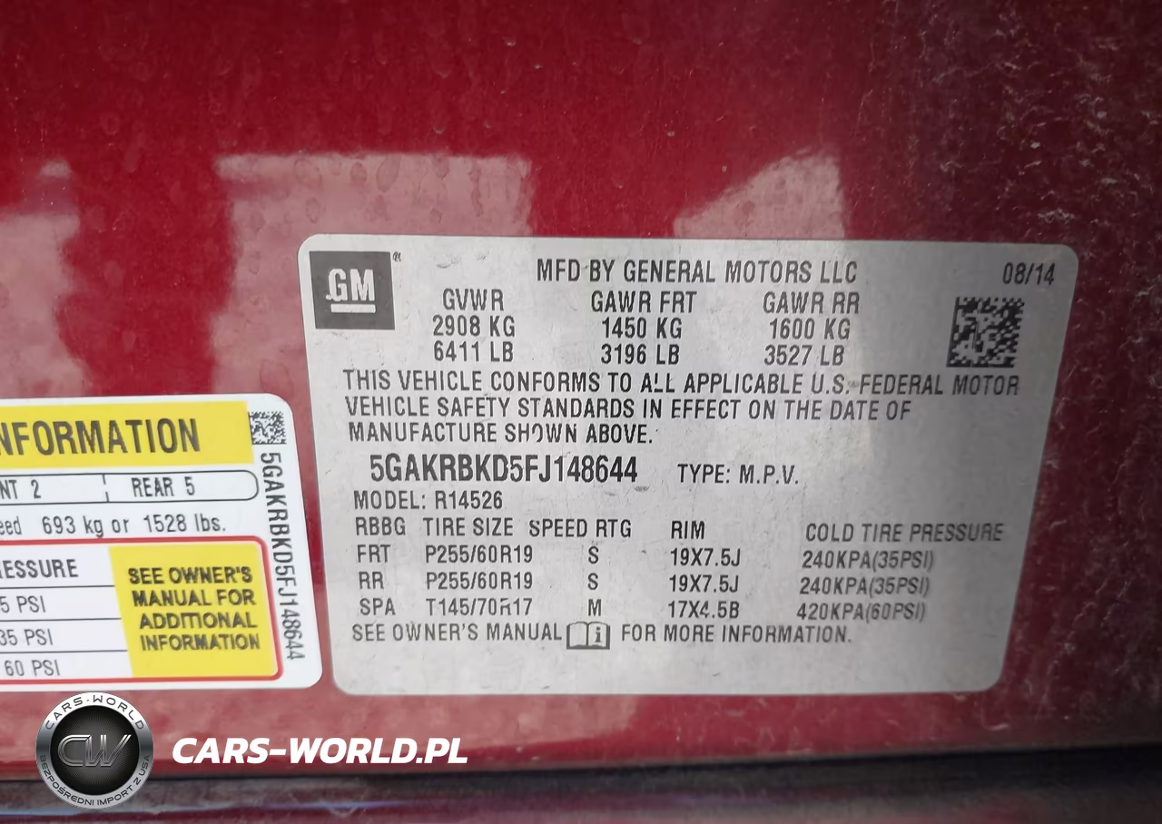 2015 Buick Enclave Leather VIN:5GAKRBKD5FJ148644 - 9
