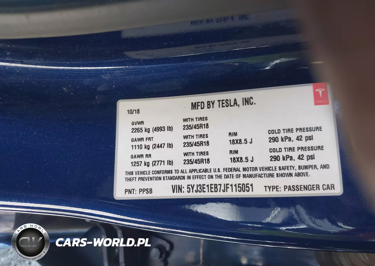 2018 Tesla Model 3 Long Range-Performance VIN:5YJ3E1EB7JF115051 - 9