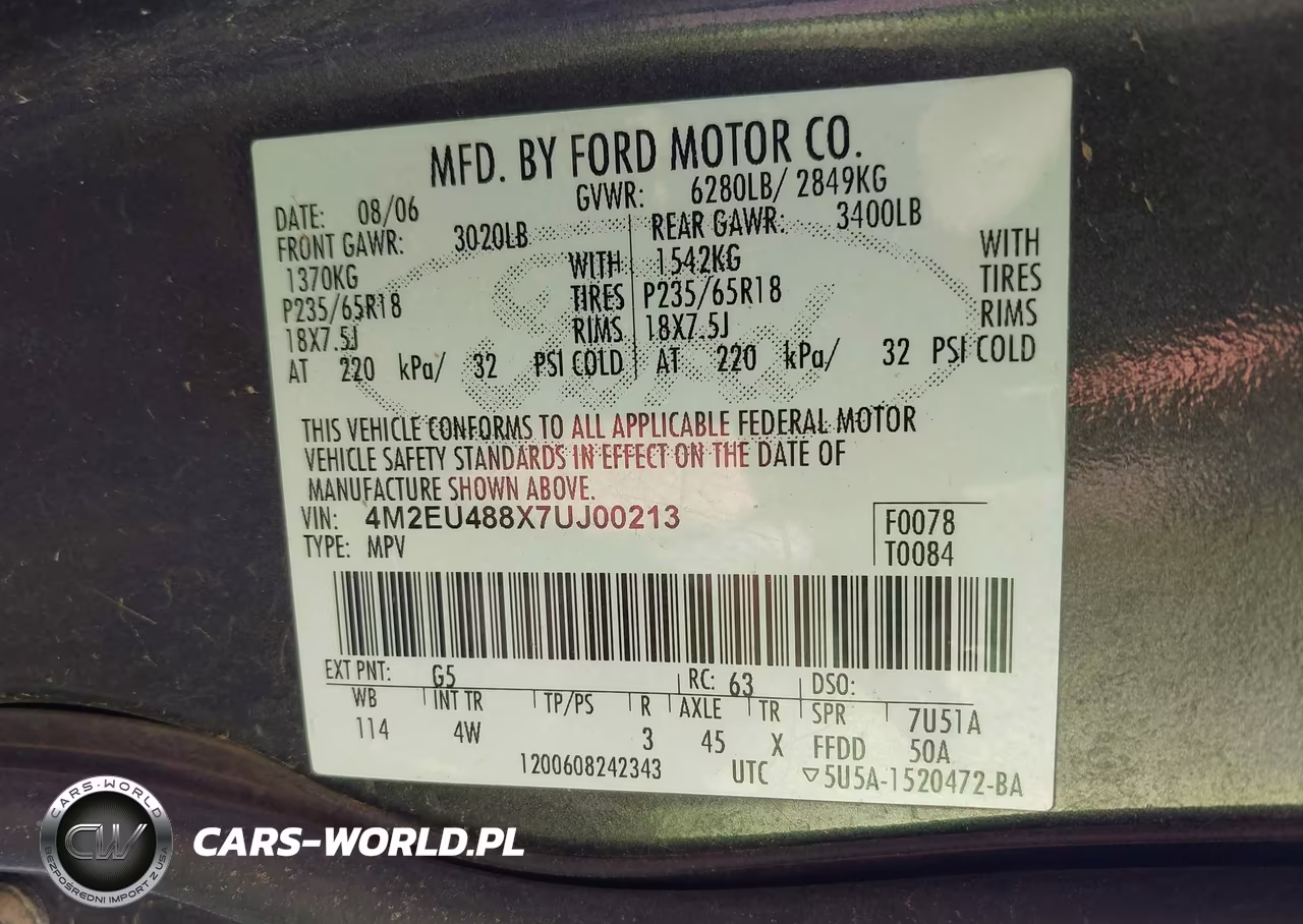 2007 Mercury Mountaineer Premier VIN:4M2EU488X7UJ00213 - 9