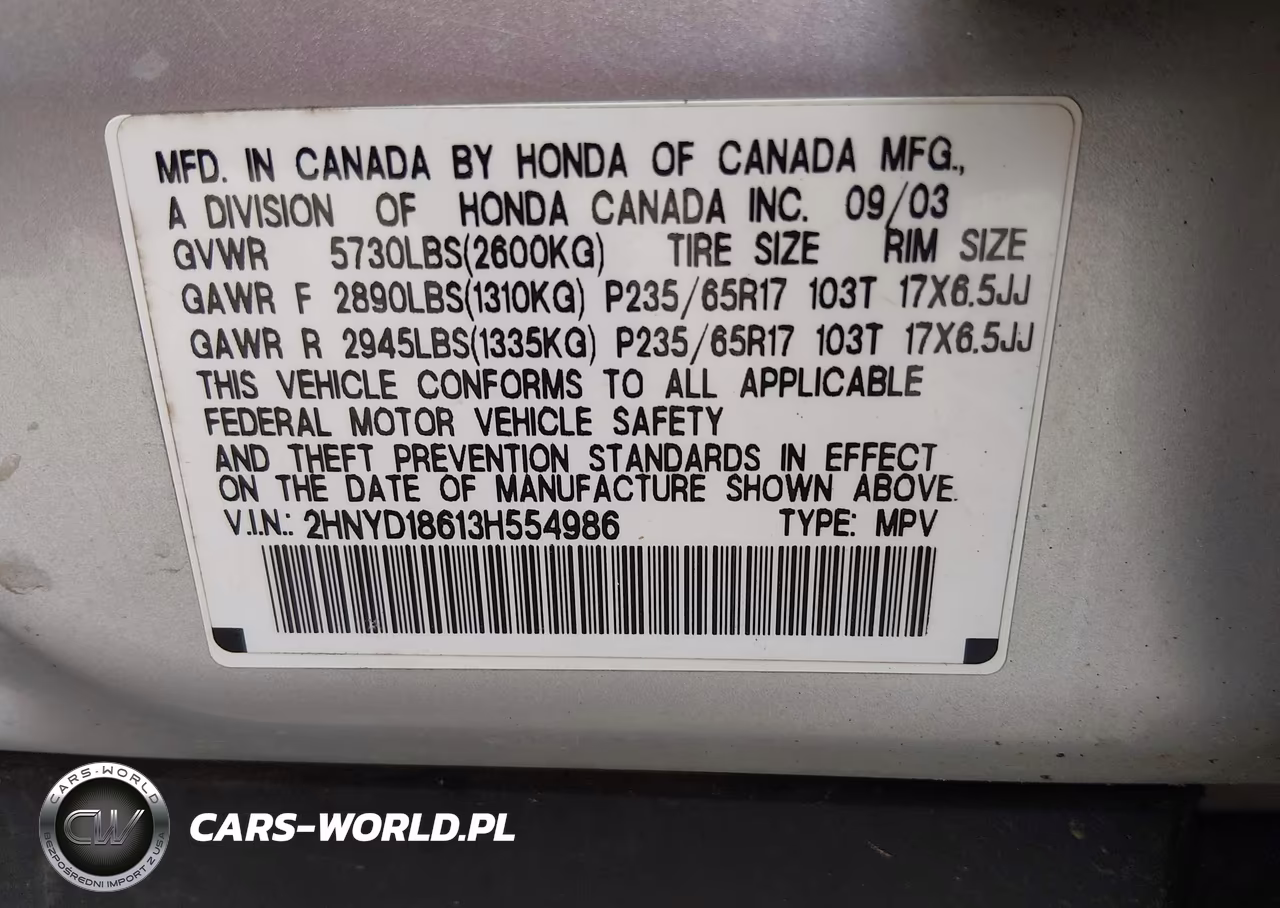2003 Acura Mdx VIN:2HNYD18613H554986 - 9