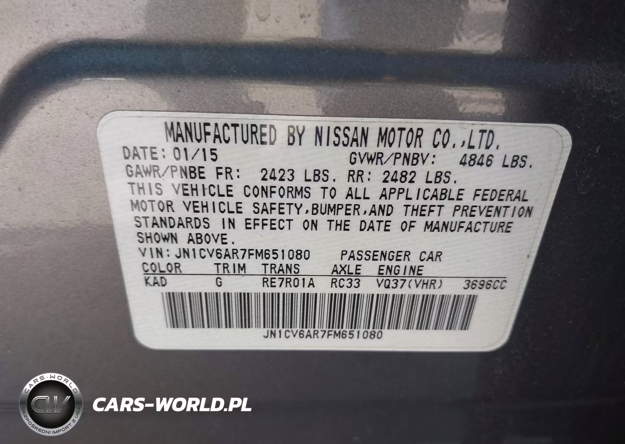 2015 Infiniti Q40 VIN:JN1CV6AR7FM651080 - 9