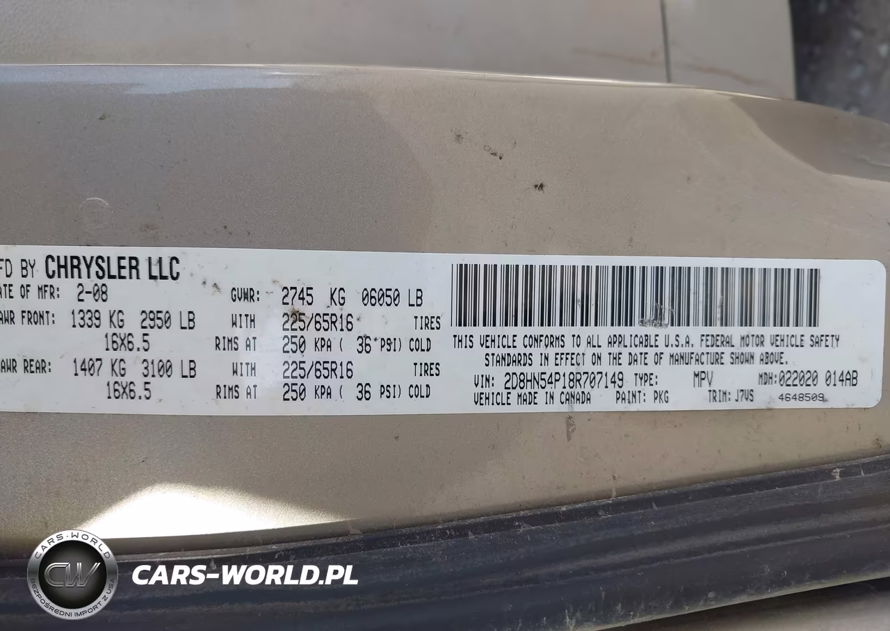 2008 Dodge Grand Caravan Sxt VIN:2D8HN54P18R707149 - 9