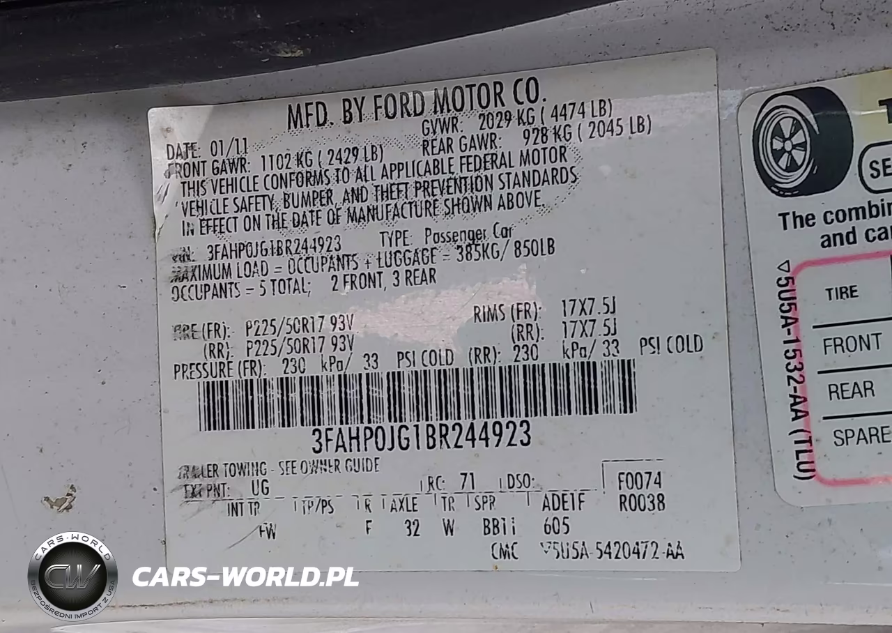 2011 Ford Fusion Sel VIN:3FAHP0JG1BR244923 - 9