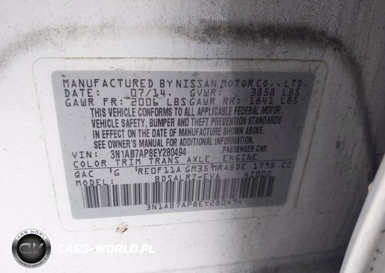 2014 Nissan Sentra Sr VIN:3N1AB7AP8EY280494 - 9