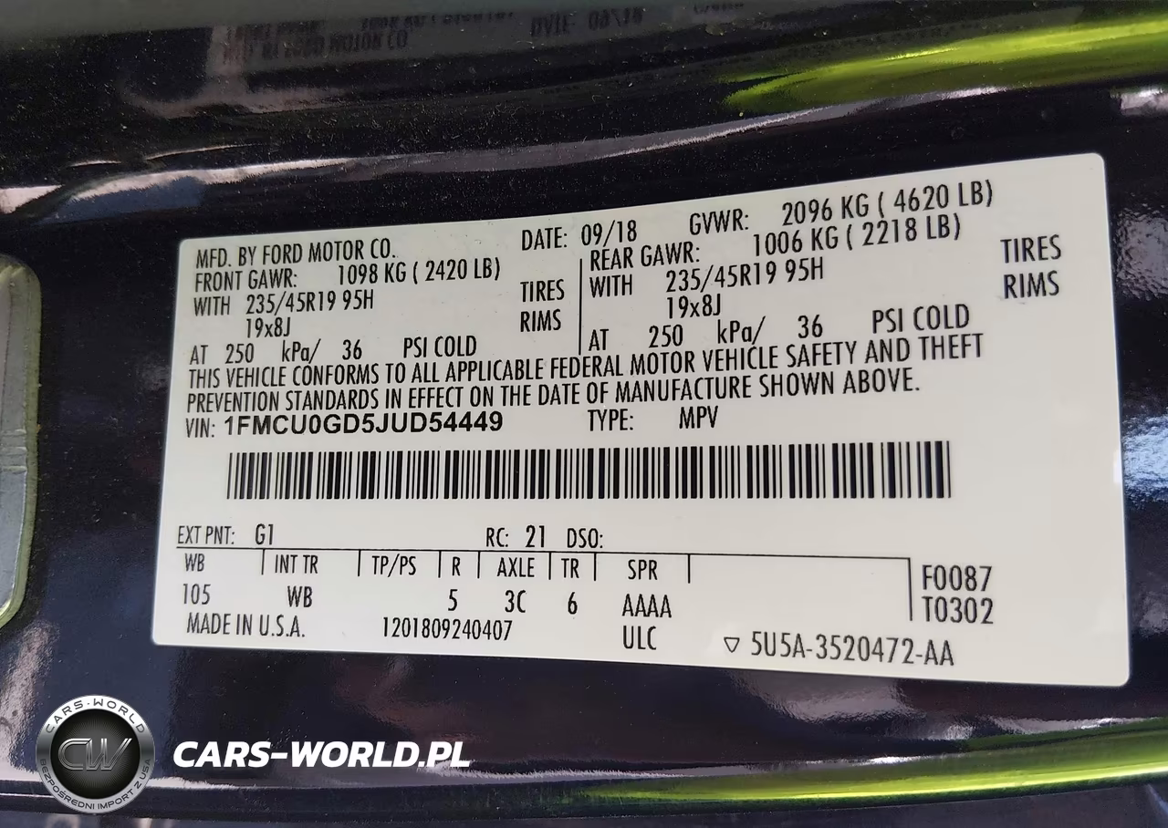 2018 Ford Escape Se VIN:1FMCU0GD5JUD54449 - 9
