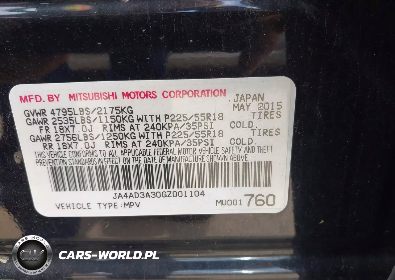 2016 Mitsubishi Outlander Se VIN:JA4AD3A30GZ001104 - 9