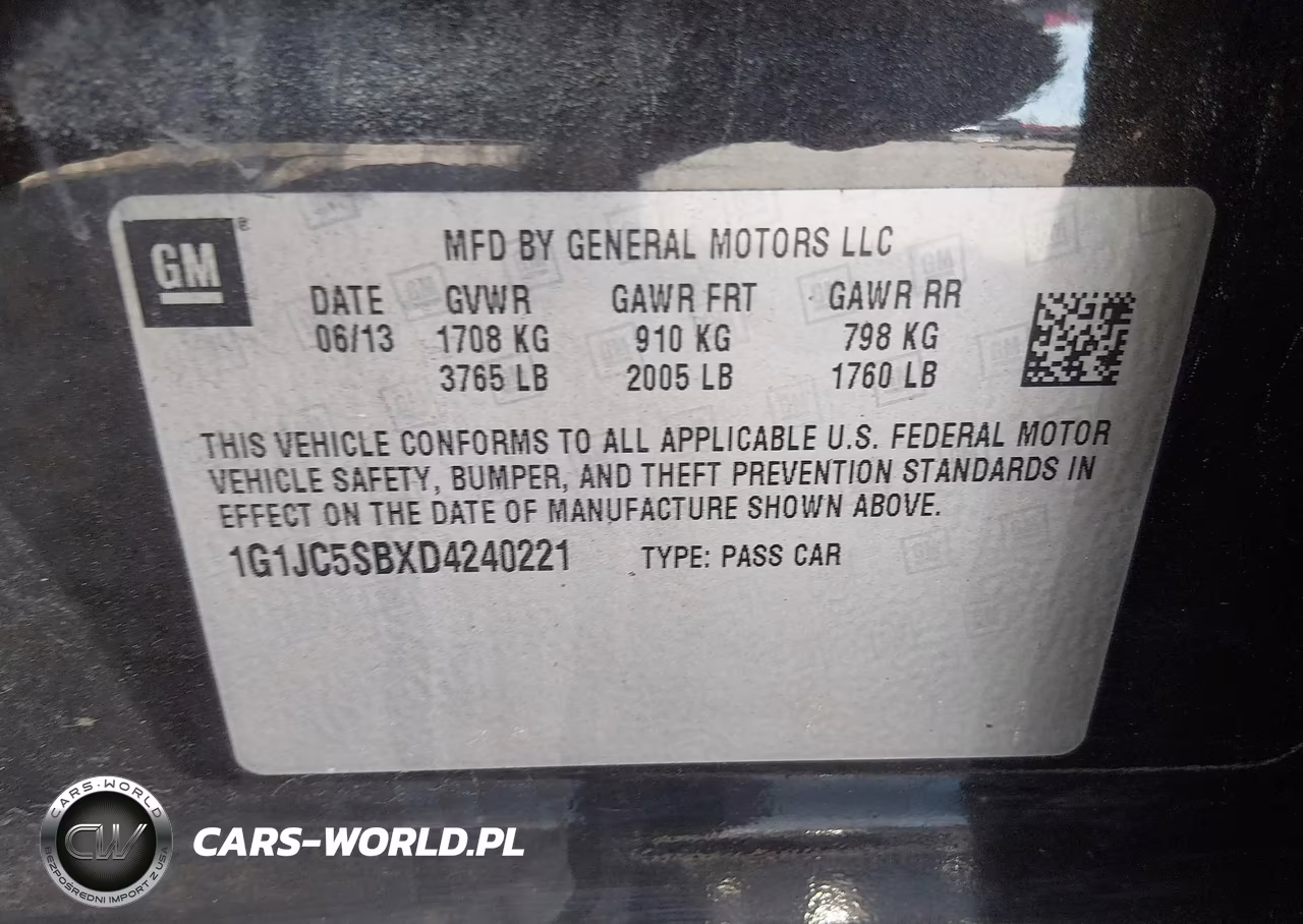 2013 Chevrolet Sonic Lt Auto VIN:1G1JC5SBXD4240221 - 9