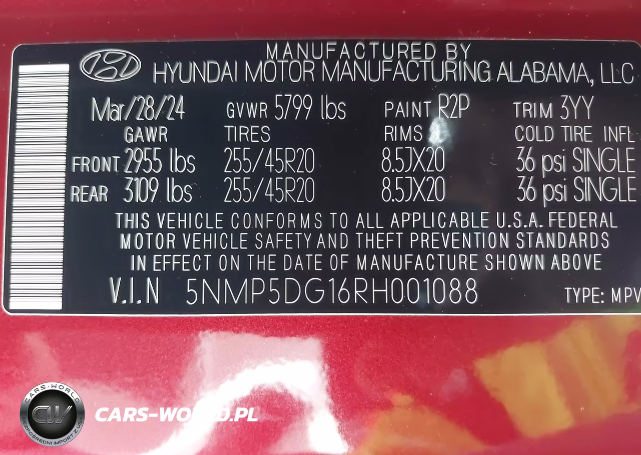 2024 Hyundai Santa Fe Hybrid Calligraphy VIN:5NMP5DG16RH001088 - 9