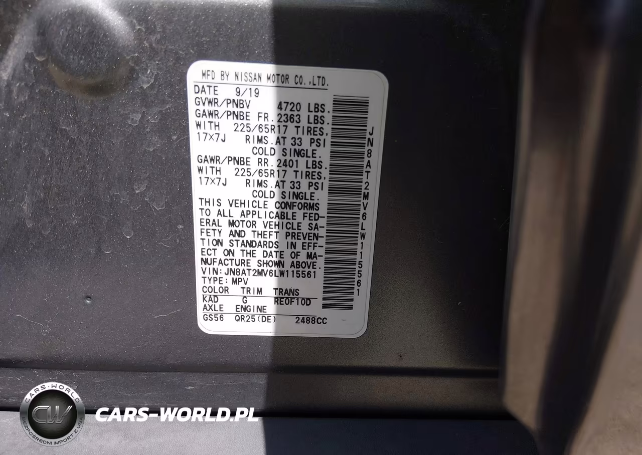 2020 Nissan Rogue Sv Intelligent Awd VIN:JN8AT2MV6LW115561 - 9