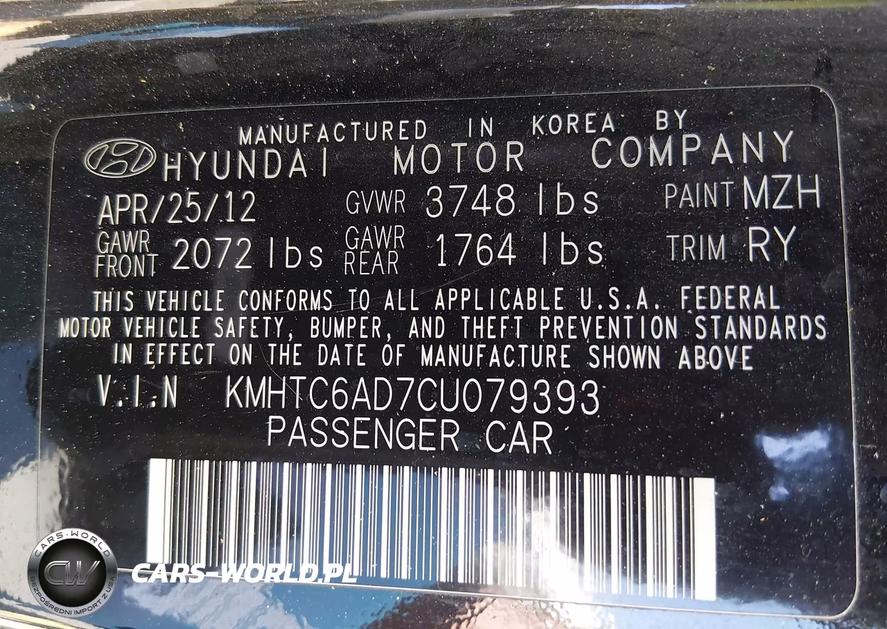 2012 Hyundai Veloster Base W-Gray VIN:KMHTC6AD7CU079393 - 9