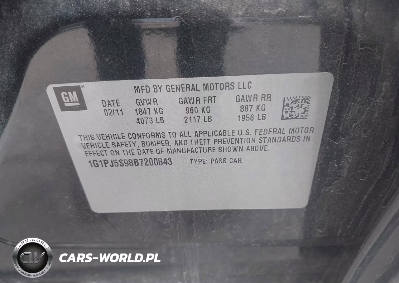 2011 Chevrolet Cruze Eco VIN:1G1PJ5S98B7200843 - 9