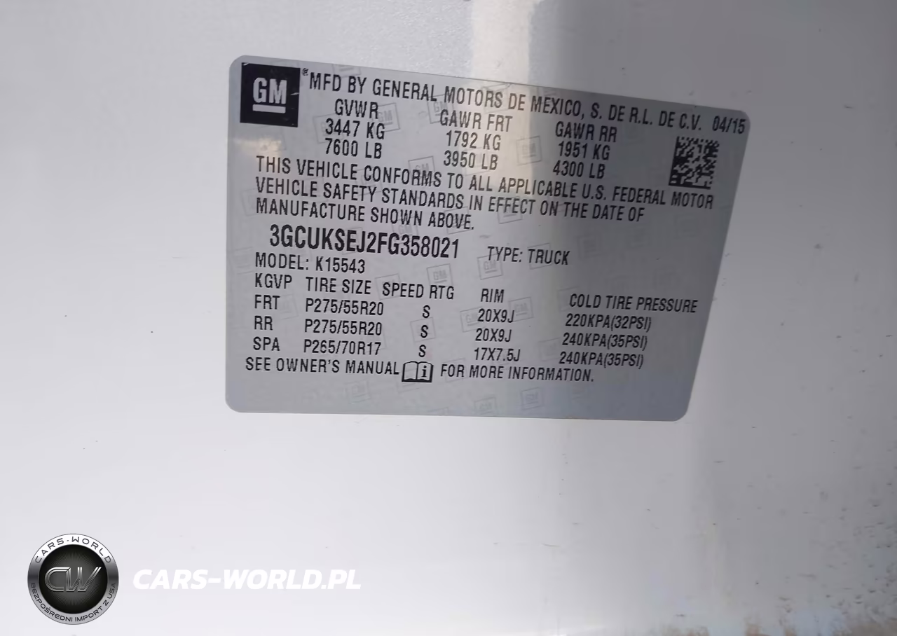 2015 Chevrolet Silverado 1500 1Lz VIN:3GCUKSEJ2FG358021 - 9