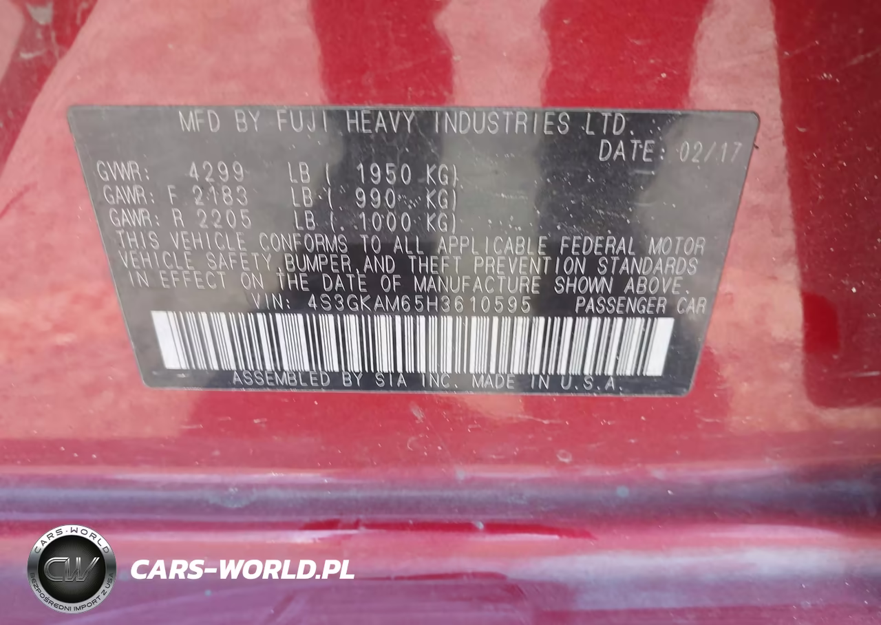 2017 Subaru Impreza 2.0I Sport VIN:4S3GKAM65H3610595 - 9
