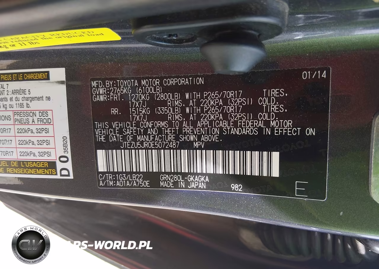 2014 Toyota 4Runner Sr5 Premium VIN:JTEZU5JR0E5072487 - 9