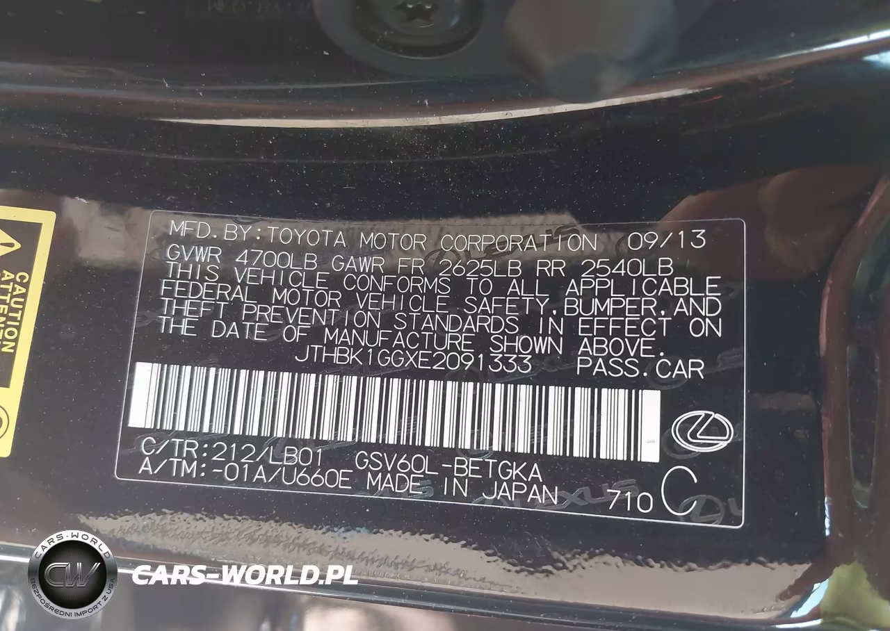 2014 Lexus Es 350 VIN:JTHBK1GGXE2091333 - 9