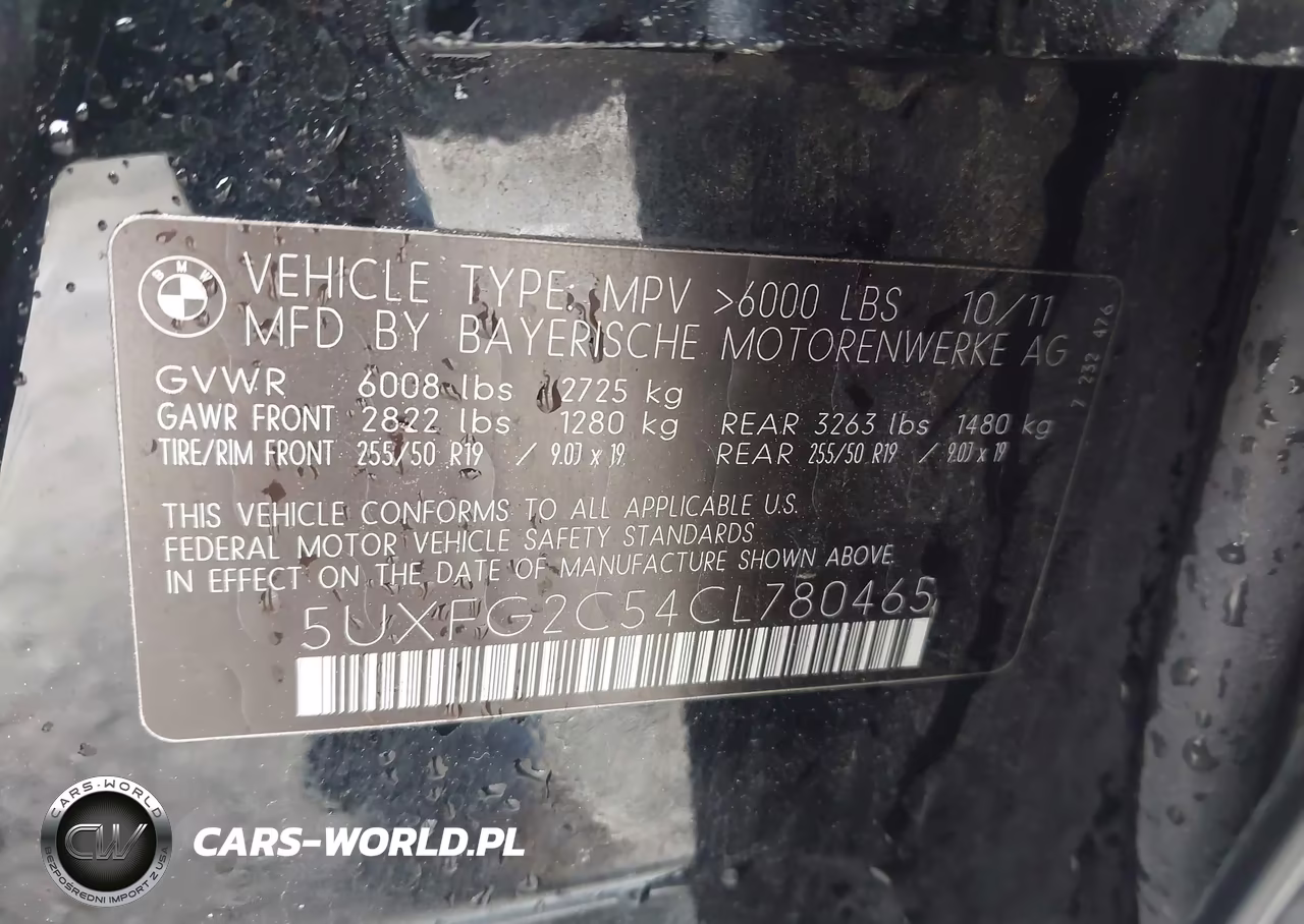 2012 BMW X6 xDrive35I VIN:5UXFG2C54CL780465 - 9