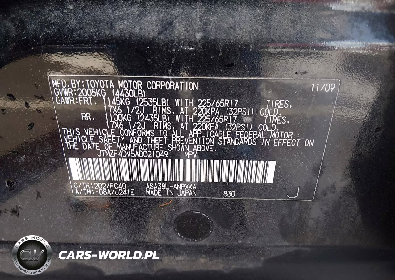2010 Toyota Rav4 VIN:JTMZF4DV5AD021049 - 9