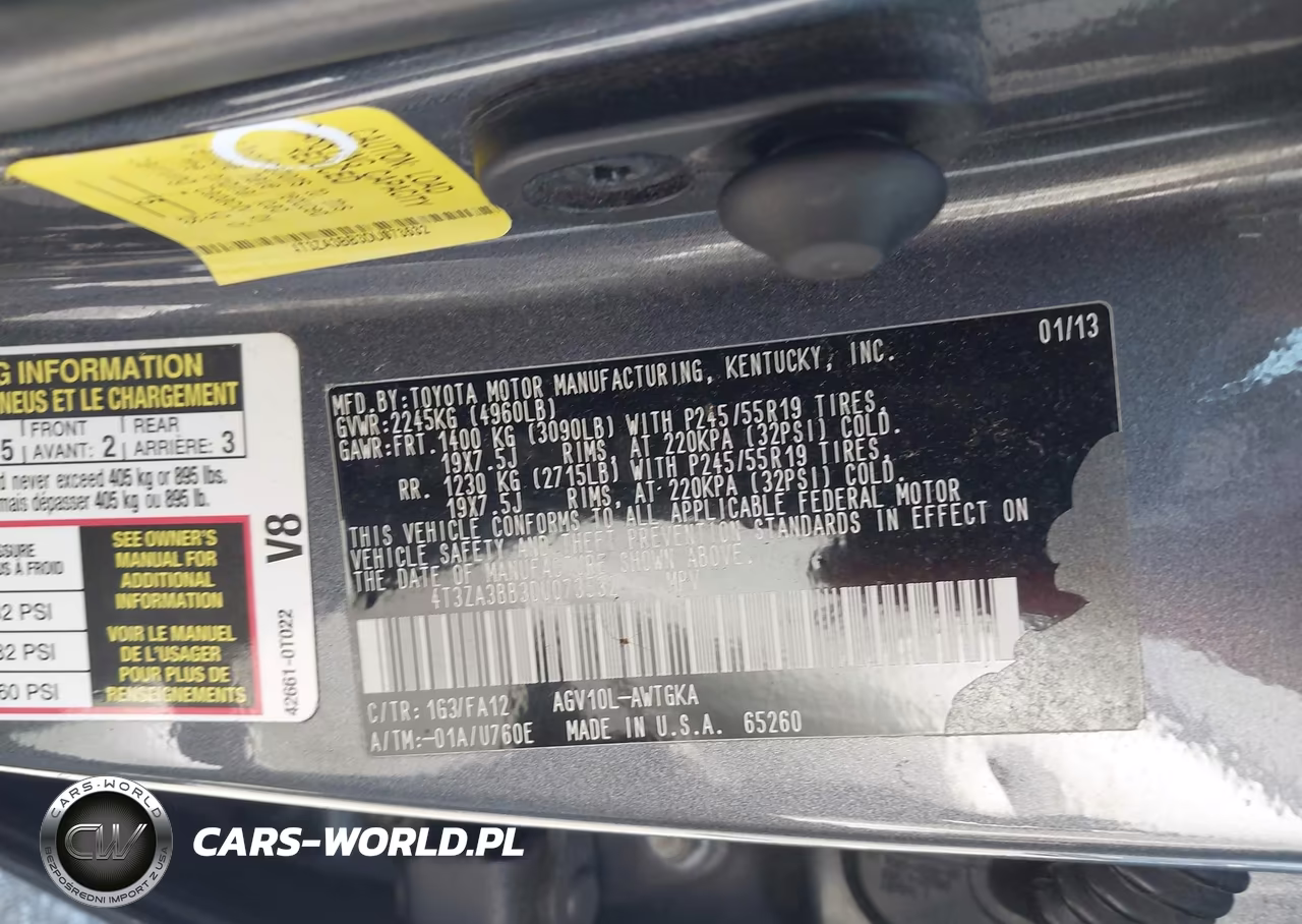 2013 Toyota Venza Le VIN:4T3ZA3BB3DU073532 - 9
