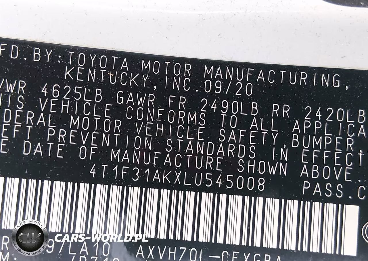2020 Toyota Camry Xle Hybrid VIN:4T1F31AKXLU545008 - 9