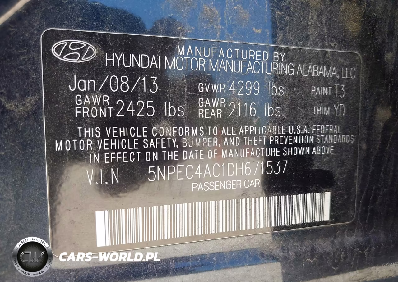 2013 Hyundai Sonata Limited VIN:5NPEC4AC1DH671537 - 9