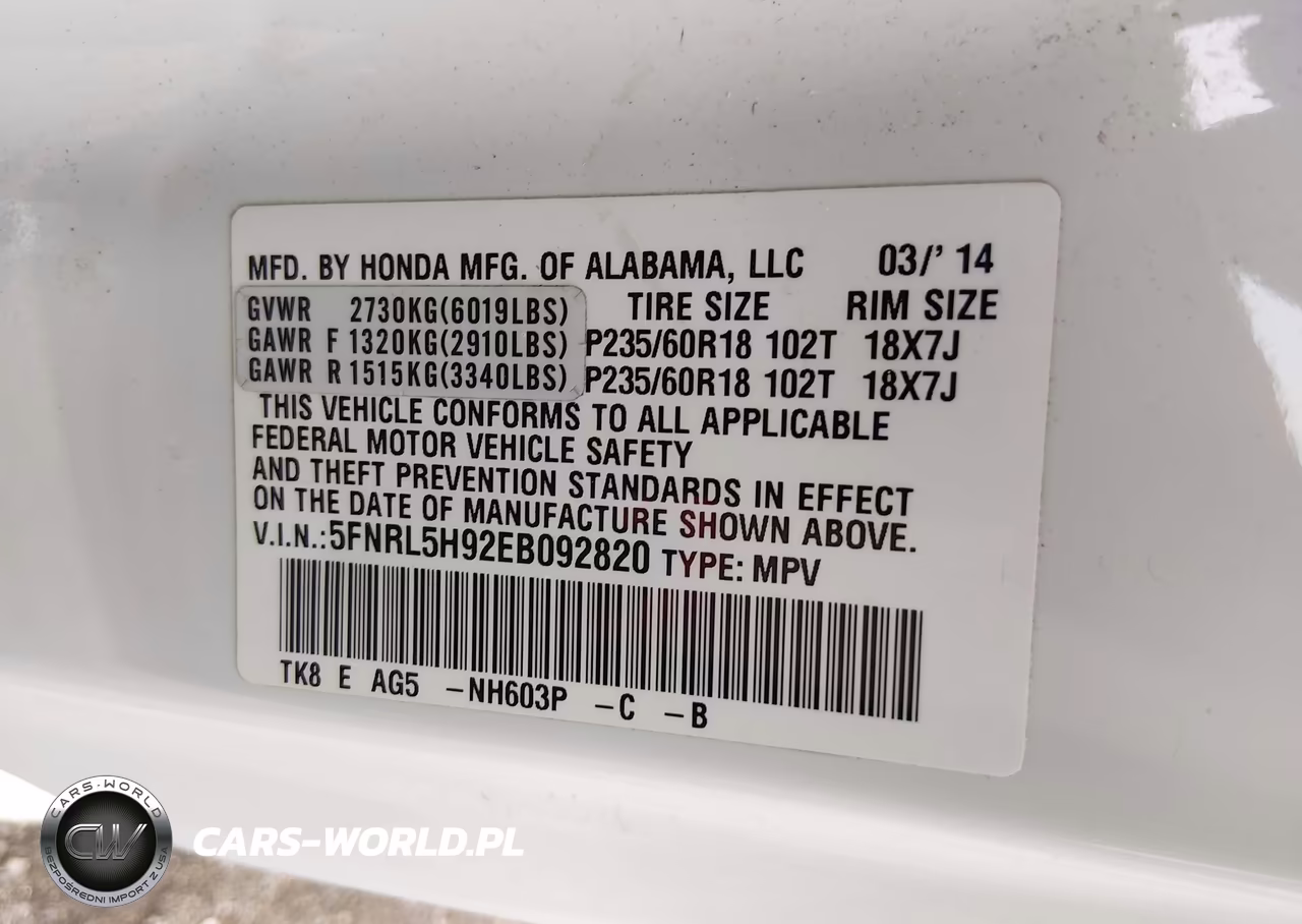 2014 Honda Odyssey Touring-Touring Elite VIN:5FNRL5H92EB092820 - 9